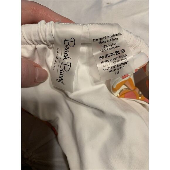 beach bunny New delphin tango bottom 60’s Pink White Orange Swim Large - Picture 10 of 10